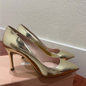 Miu Miu Gold Stiletto Heels